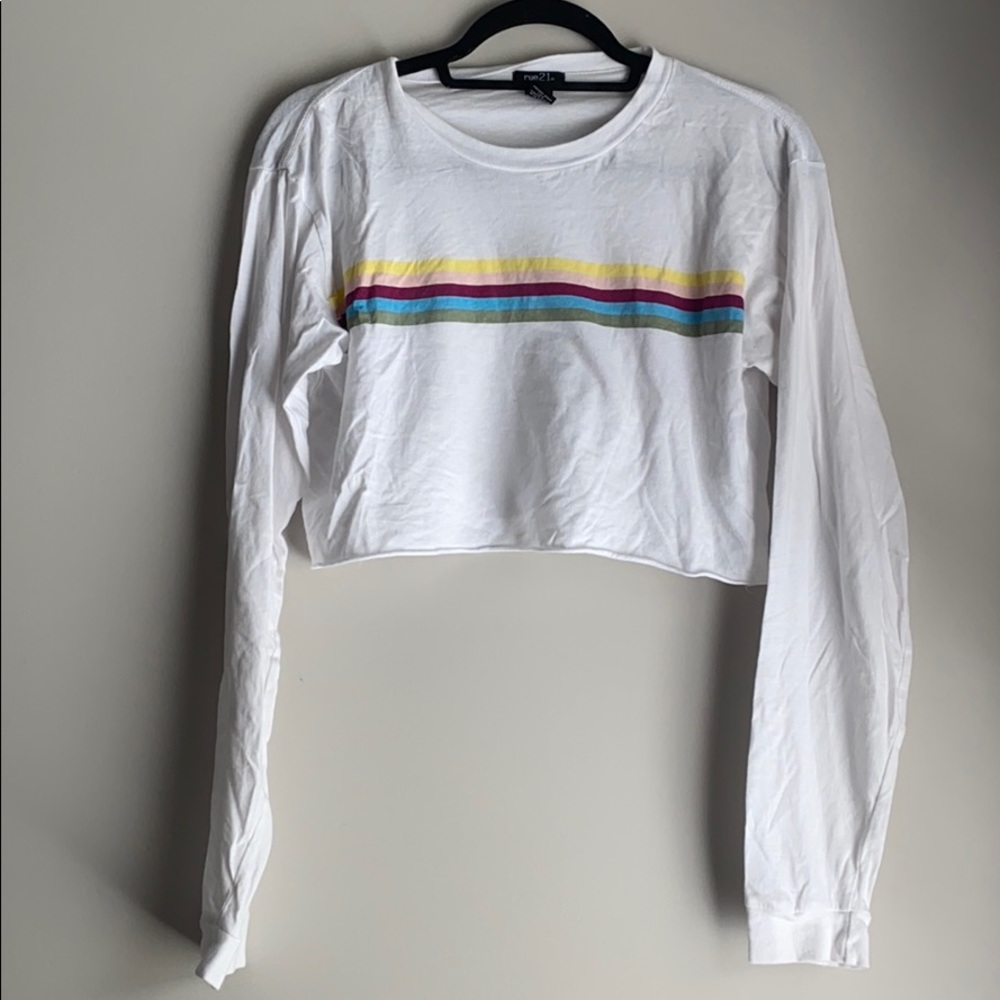 Rue21 striped cropped shirt